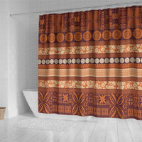 Fiji Marau na Kerisimasi Shower Curtain Gold Tapa Masi Inspired Christmas - Polynesian Pride