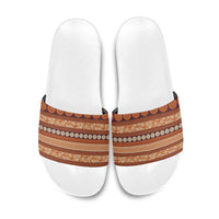 Fiji Marau na Kerisimasi Slide Sandals Gold Tapa Masi Inspired Christmas - Polynesian Pride