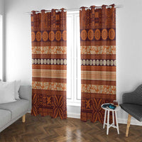 Fiji Marau na Kerisimasi Window Curtain Gold Tapa Masi Inspired Christmas - Polynesian Pride