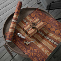 Fiji Marau na Kerisimasi Wrapping Paper Gold Tapa Masi Inspired Christmas - Polynesian Pride