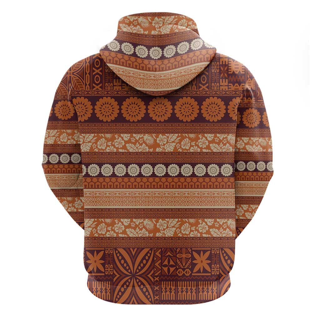 Fiji Marau na Kerisimasi Zip Hoodie Gold Tapa Masi Inspired Christmas - Polynesian Pride