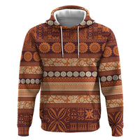 Fiji Marau na Kerisimasi Zip Hoodie Gold Tapa Masi Inspired Christmas - Polynesian Pride