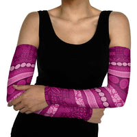 Fiji Marau na Kerisimasi Arm Sleeves Pink Tapa Masi Inspired Christmas - Polynesian Pride