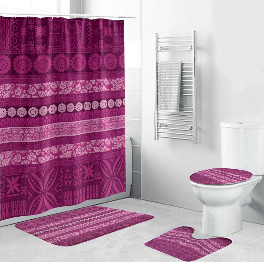 Fiji Marau na Kerisimasi Bathroom Set Pink Tapa Masi Inspired Christmas - Polynesian Pride