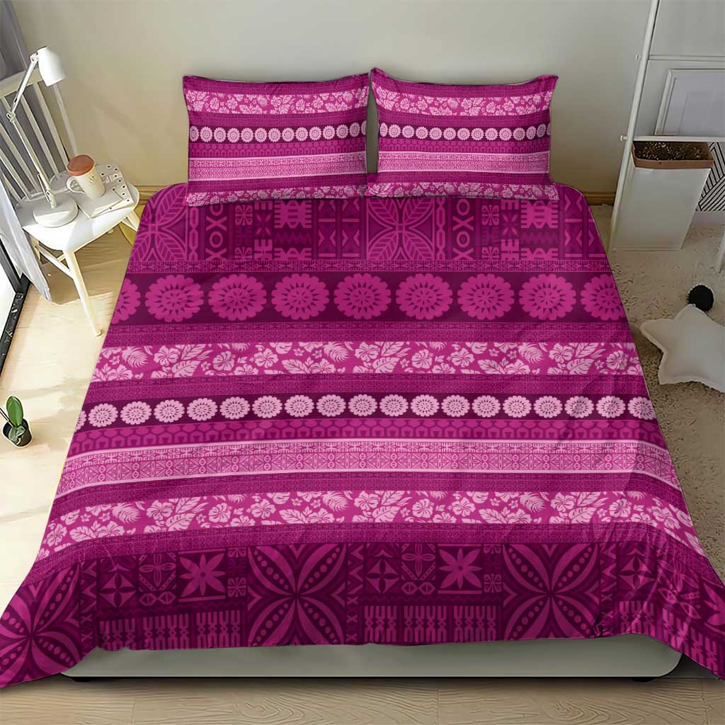 Fiji Marau na Kerisimasi Bedding Set Pink Tapa Masi Inspired Christmas - Polynesian Pride