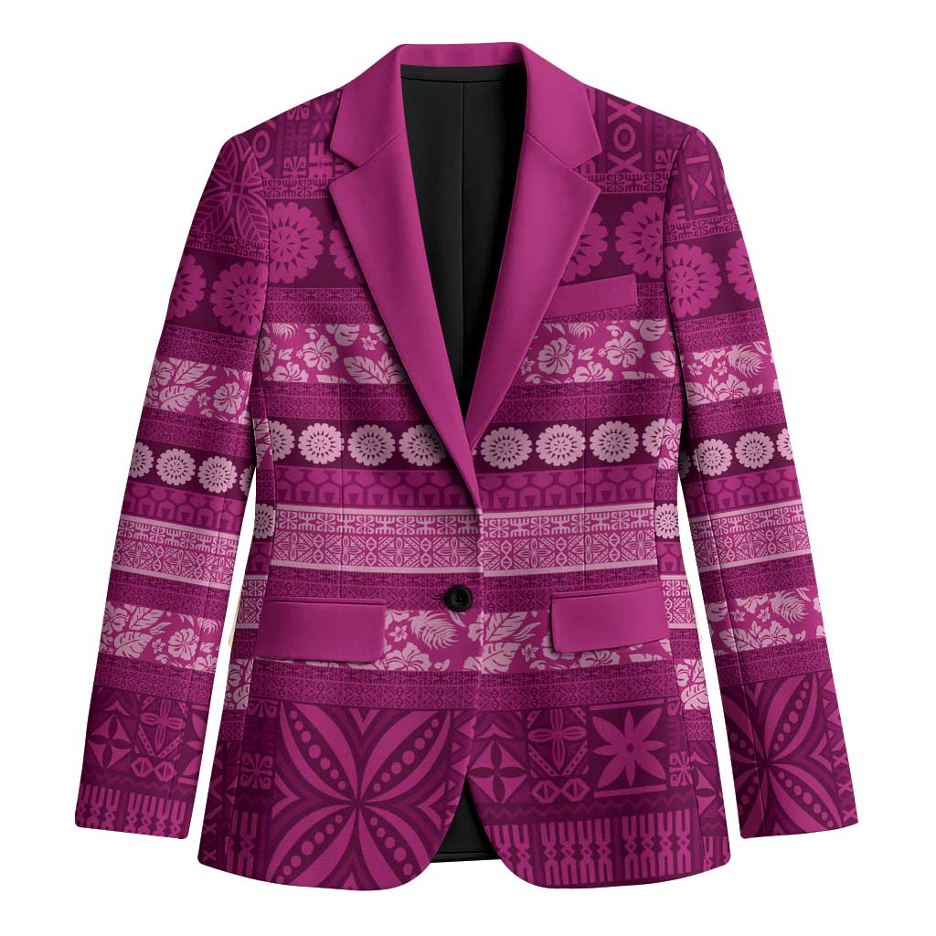 Fiji Marau na Kerisimasi Blazer Pink Tapa Masi Inspired Christmas - Polynesian Pride