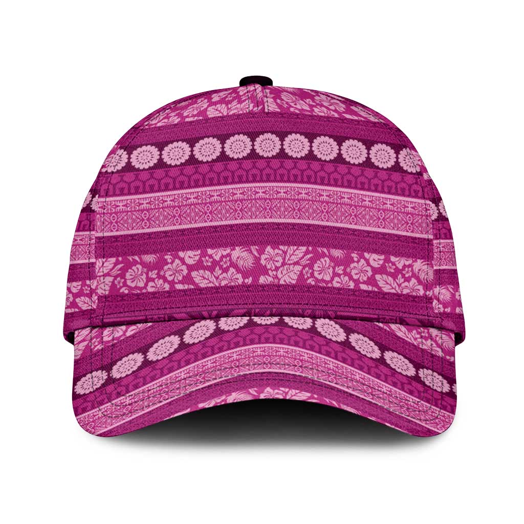 Fiji Marau na Kerisimasi Classic Cap Pink Tapa Masi Inspired Christmas - Polynesian Pride