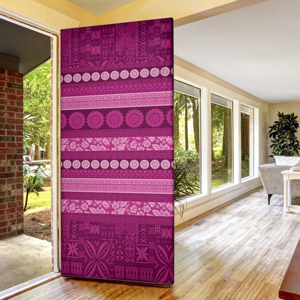 Fiji Marau na Kerisimasi Door Cover Pink Tapa Masi Inspired Christmas - Polynesian Pride