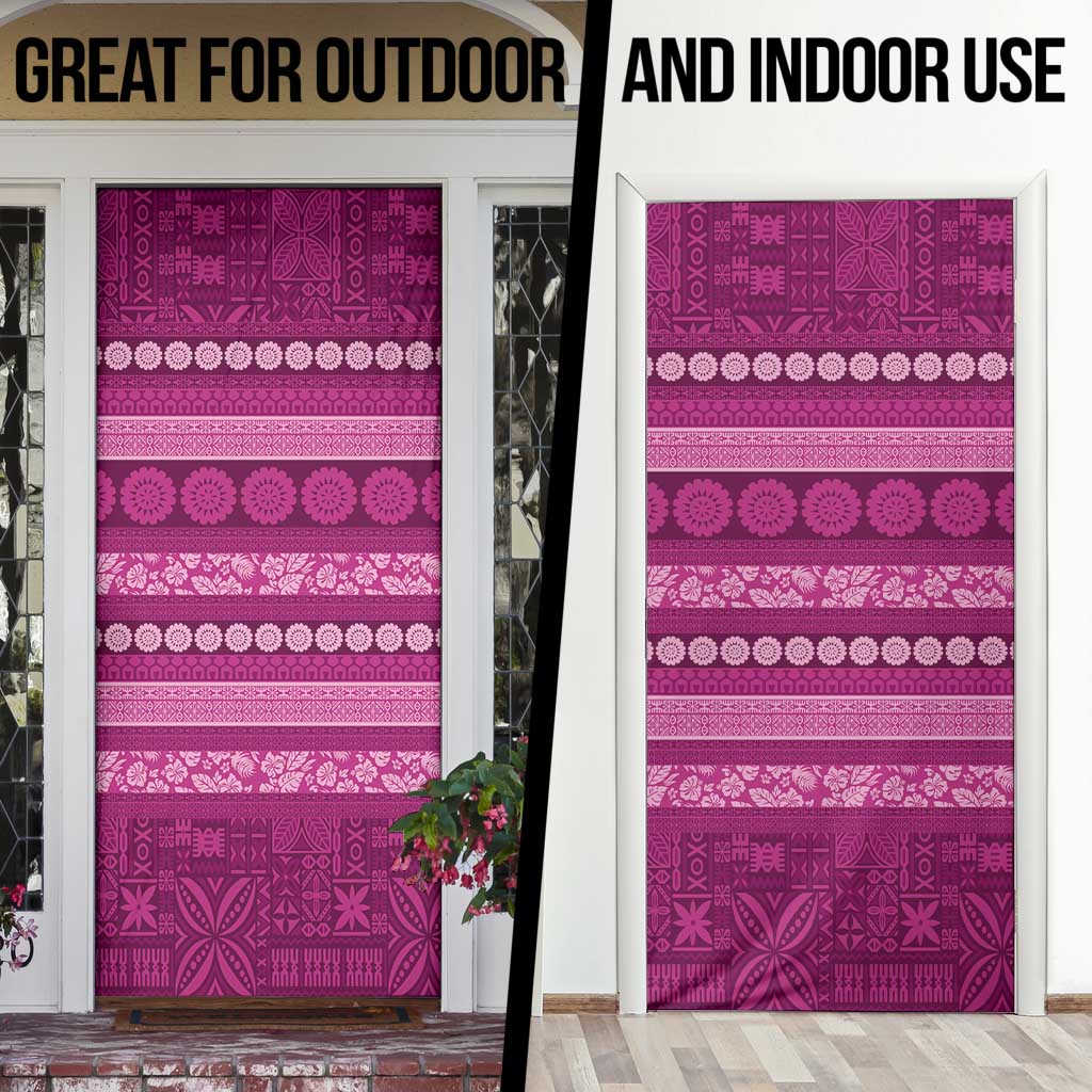 Fiji Marau na Kerisimasi Door Cover Pink Tapa Masi Inspired Christmas - Polynesian Pride