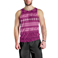 Fiji Marau na Kerisimasi Men Tank Top Pink Tapa Masi Inspired Christmas - Polynesian Pride