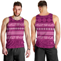 Fiji Marau na Kerisimasi Men Tank Top Pink Tapa Masi Inspired Christmas - Polynesian Pride