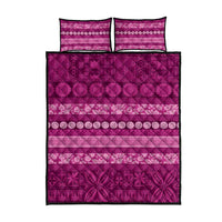 Fiji Marau na Kerisimasi Quilt Bed Set Pink Tapa Masi Inspired Christmas - Polynesian Pride