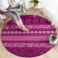 Fiji Marau na Kerisimasi Round Carpet Pink Tapa Masi Inspired Christmas - Polynesian Pride