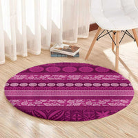 Fiji Marau na Kerisimasi Round Carpet Pink Tapa Masi Inspired Christmas - Polynesian Pride