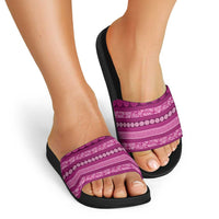 Fiji Marau na Kerisimasi Slide Sandals Pink Tapa Masi Inspired Christmas - Polynesian Pride