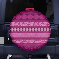 Fiji Marau na Kerisimasi Spare Tire Cover Pink Tapa Masi Inspired Christmas - Polynesian Pride