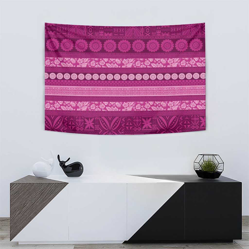 Fiji Marau na Kerisimasi Tapestry Pink Tapa Masi Inspired Christmas - Polynesian Pride