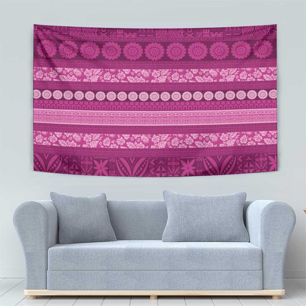 Fiji Marau na Kerisimasi Tapestry Pink Tapa Masi Inspired Christmas - Polynesian Pride