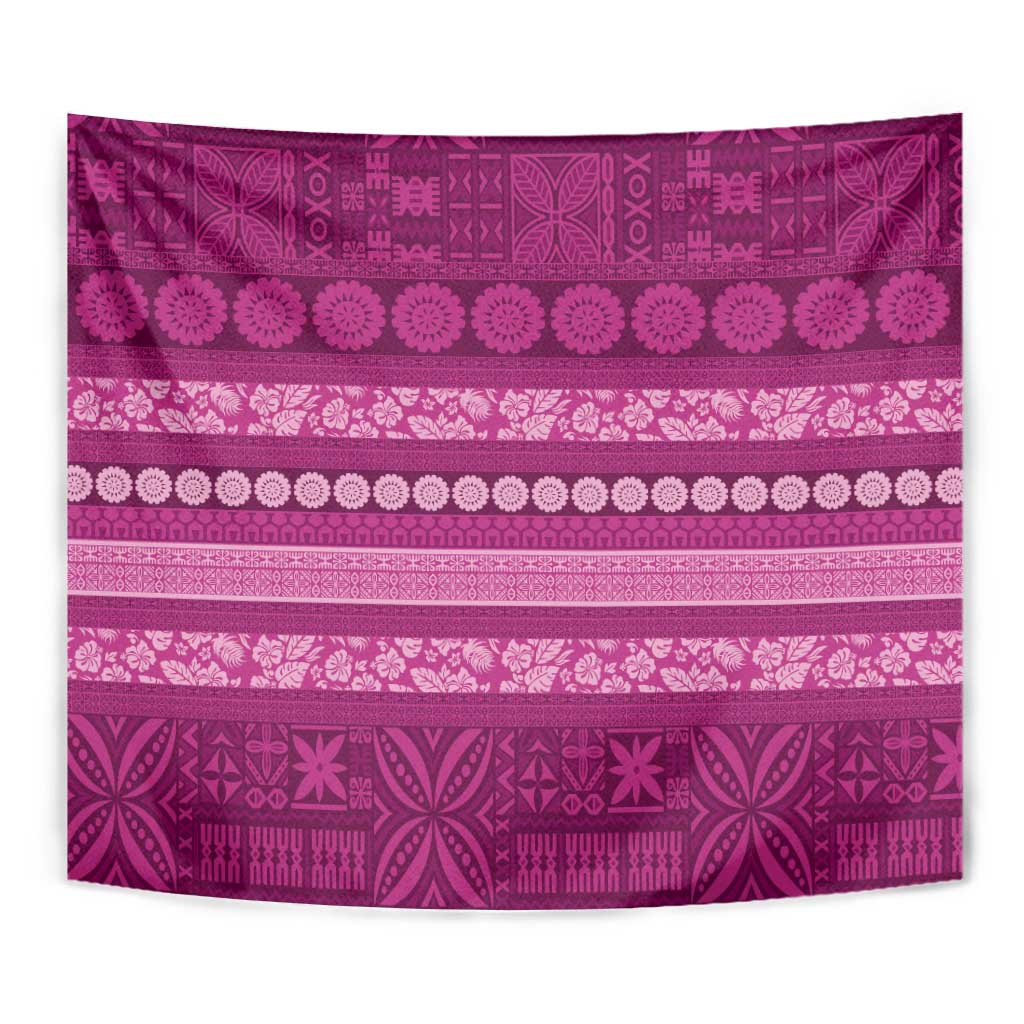 Fiji Marau na Kerisimasi Tapestry Pink Tapa Masi Inspired Christmas - Polynesian Pride