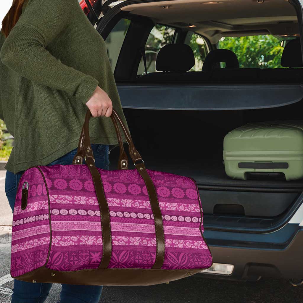 Fiji Marau na Kerisimasi Travel Bag Pink Tapa Masi Inspired Christmas - Polynesian Pride