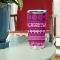 Fiji Marau na Kerisimasi Tumbler Cup Pink Tapa Masi Inspired Christmas - Polynesian Pride