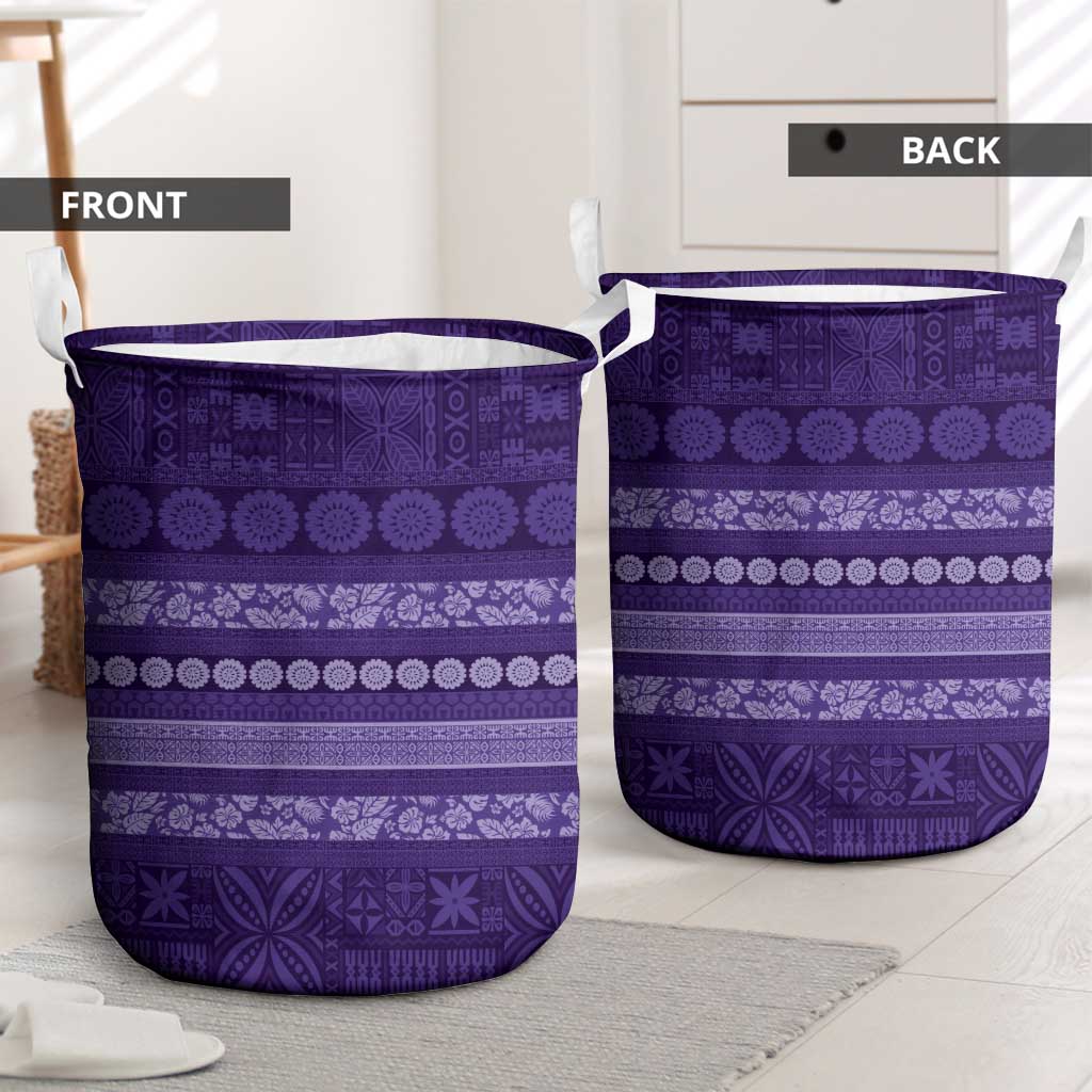 Fiji Marau na Kerisimasi Laundry Basket Purple Tapa Masi Inspired Christmas - Polynesian Pride
