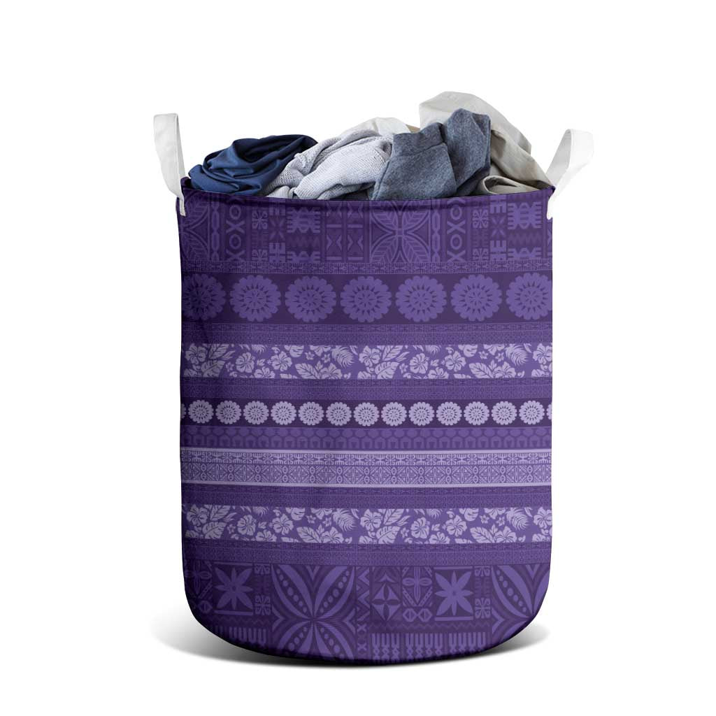 Fiji Marau na Kerisimasi Laundry Basket Purple Tapa Masi Inspired Christmas - Polynesian Pride