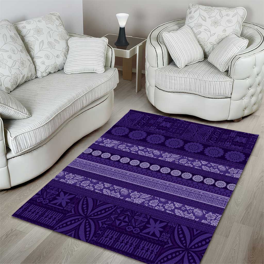 Fiji Marau na Kerisimasi Area Rug Purple Tapa Masi Inspired Christmas - Polynesian Pride