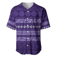 Fiji Marau na Kerisimasi Baseball Jersey Purple Tapa Masi Inspired Christmas - Polynesian Pride
