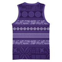 Fiji Marau na Kerisimasi Basketball Jersey Purple Tapa Masi Inspired Christmas - Polynesian Pride