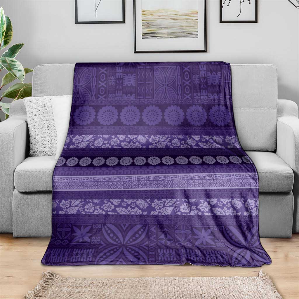 Fiji Marau na Kerisimasi Blanket Purple Tapa Masi Inspired Christmas - Polynesian Pride