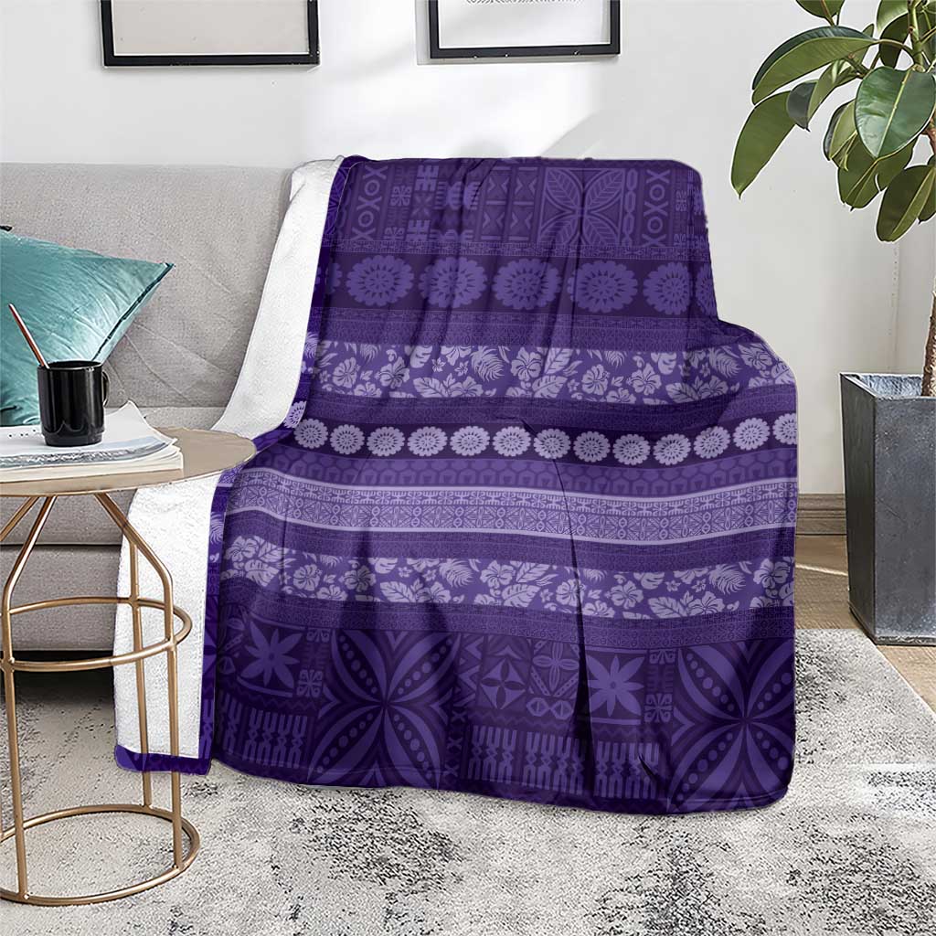 Fiji Marau na Kerisimasi Blanket Purple Tapa Masi Inspired Christmas - Polynesian Pride