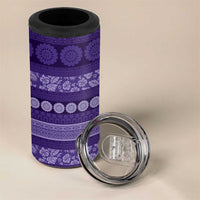 Fiji Marau na Kerisimasi 4 in 1 Can Cooler Tumbler Purple Tapa Masi Inspired Christmas - Polynesian Pride