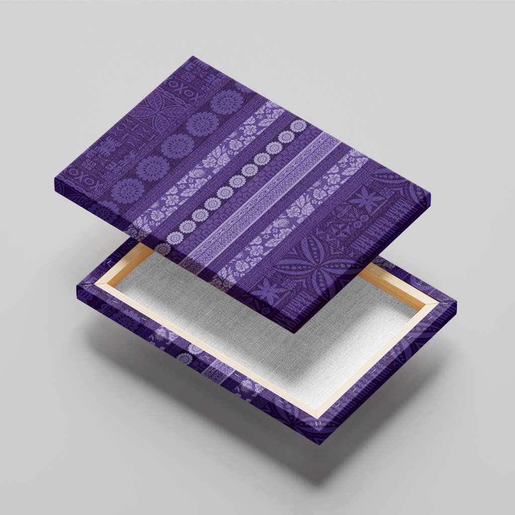 Fiji Marau na Kerisimasi Canvas Wall Art Purple Tapa Masi Inspired Christmas - Polynesian Pride