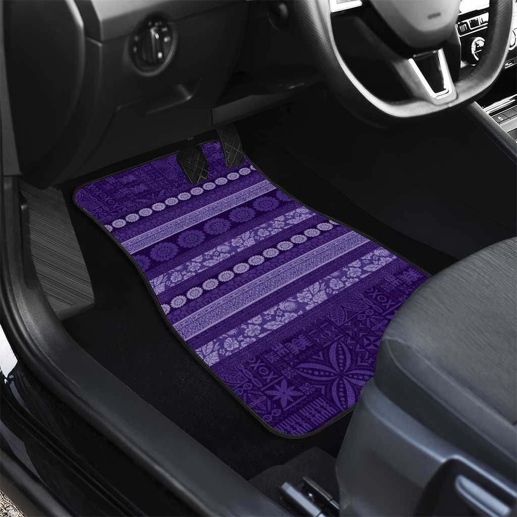 Fiji Marau na Kerisimasi Car Mats Purple Tapa Masi Inspired Christmas - Polynesian Pride