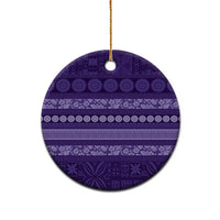 Fiji Marau na Kerisimasi Ceramic Ornament Purple Tapa Masi Inspired Christmas - Polynesian Pride