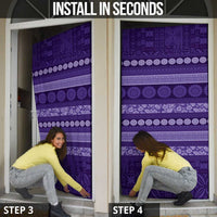 Fiji Marau na Kerisimasi Door Cover Purple Tapa Masi Inspired Christmas - Polynesian Pride
