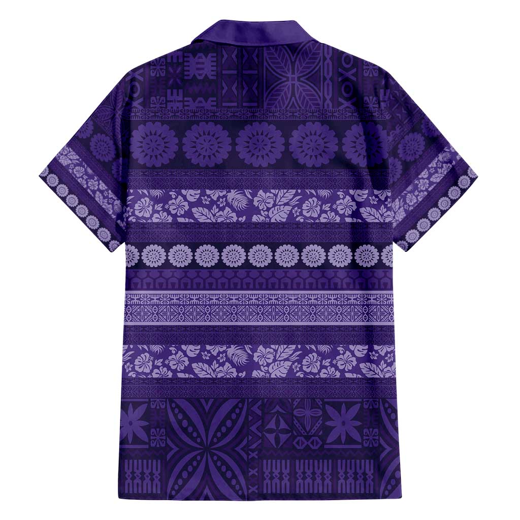 Fiji Marau na Kerisimasi Family Matching Puletasi and Hawaiian Shirt Purple Tapa Masi Inspired Christmas - Polynesian Pride