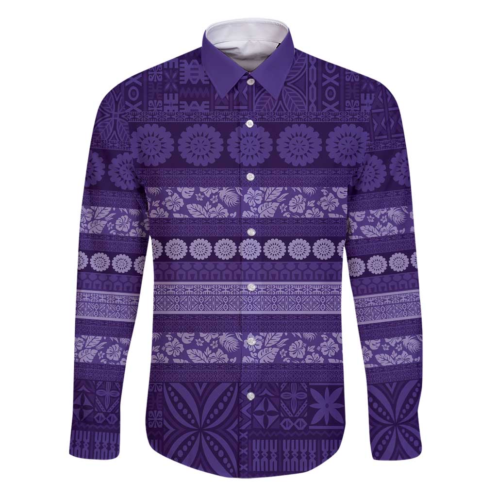 Fiji Marau na Kerisimasi Family Matching Puletasi and Hawaiian Shirt Purple Tapa Masi Inspired Christmas - Polynesian Pride