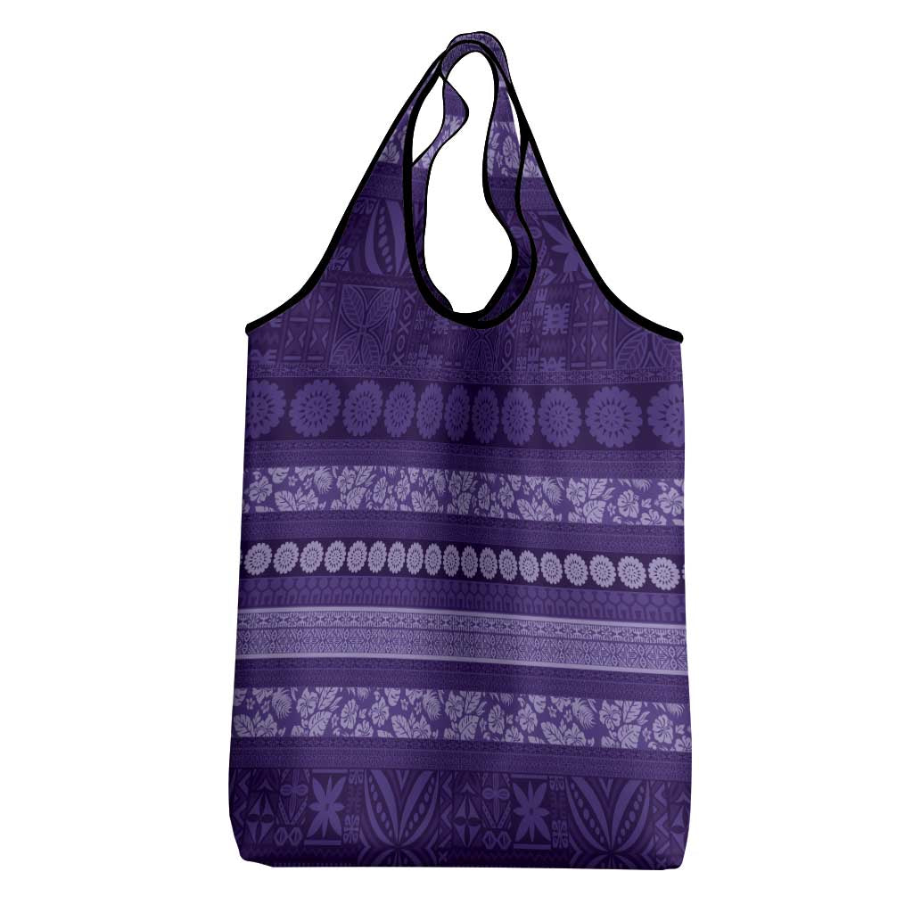 Fiji Marau na Kerisimasi Grocery Bag Purple Tapa Masi Inspired Christmas - Polynesian Pride