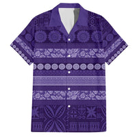 Fiji Marau na Kerisimasi Hawaiian Shirt Purple Tapa Masi Inspired Christmas - Polynesian Pride