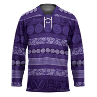 Fiji Marau na Kerisimasi Hockey Jersey Purple Tapa Masi Inspired Christmas - Polynesian Pride