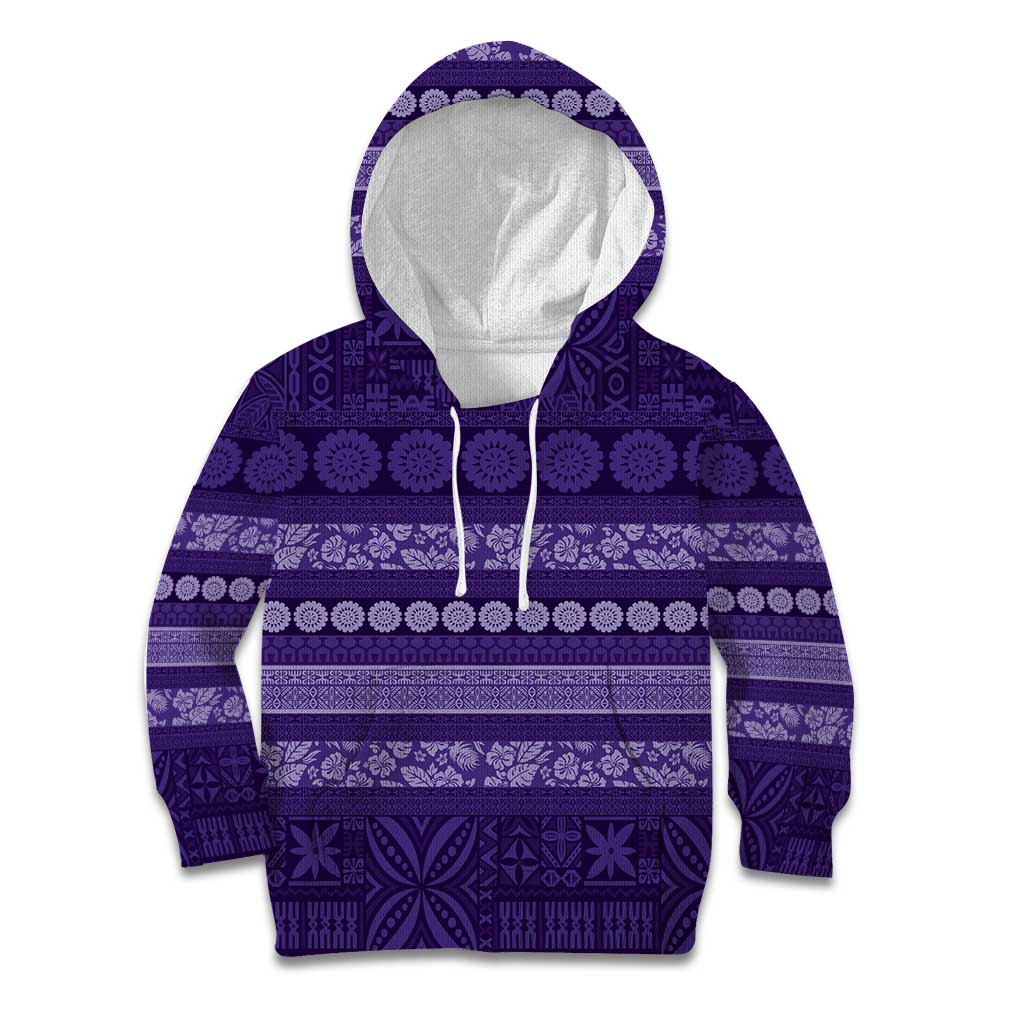 Fiji Marau na Kerisimasi Kid Hoodie Purple Tapa Masi Inspired Christmas - Polynesian Pride