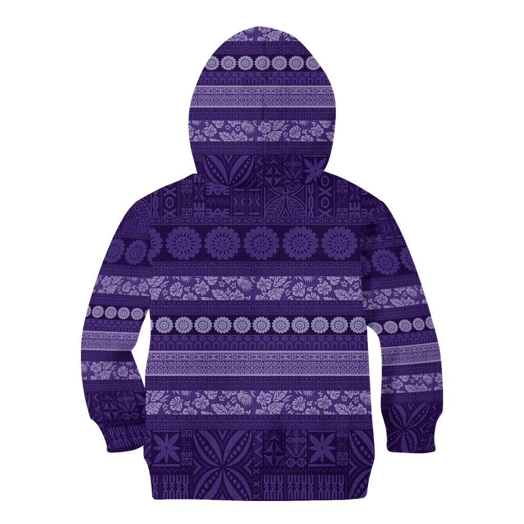 Fiji Marau na Kerisimasi Kid Hoodie Purple Tapa Masi Inspired Christmas - Polynesian Pride