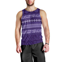 Fiji Marau na Kerisimasi Men Tank Top Purple Tapa Masi Inspired Christmas - Polynesian Pride