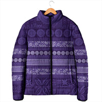 Fiji Marau na Kerisimasi Padded Jacket Purple Tapa Masi Inspired Christmas - Polynesian Pride