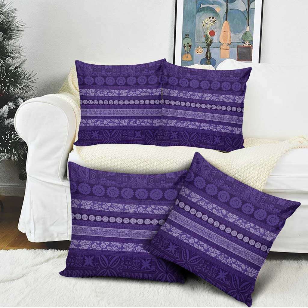 Fiji Marau na Kerisimasi Pillow Cover Purple Tapa Masi Inspired Christmas - Polynesian Pride
