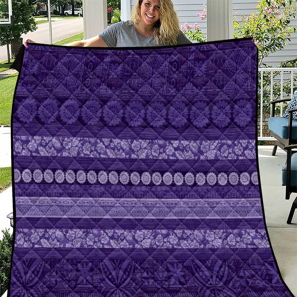 Fiji Marau na Kerisimasi Quilt Purple Tapa Masi Inspired Christmas - Polynesian Pride