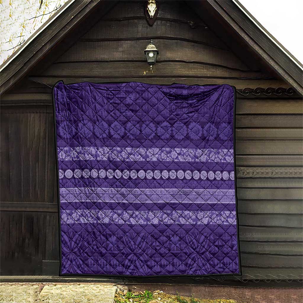 Fiji Marau na Kerisimasi Quilt Purple Tapa Masi Inspired Christmas - Polynesian Pride