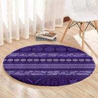 Fiji Marau na Kerisimasi Round Carpet Purple Tapa Masi Inspired Christmas - Polynesian Pride